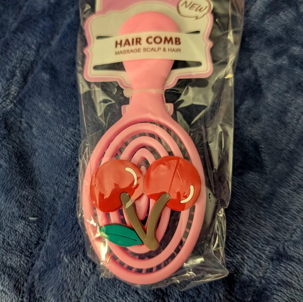 Pink Kids Cherry Hair Comb